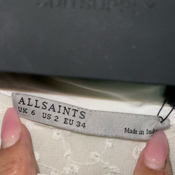 All Saints Woman’s Sz:2 White Sheer Floral printed Button up Tunic. - Picture 5 of 6